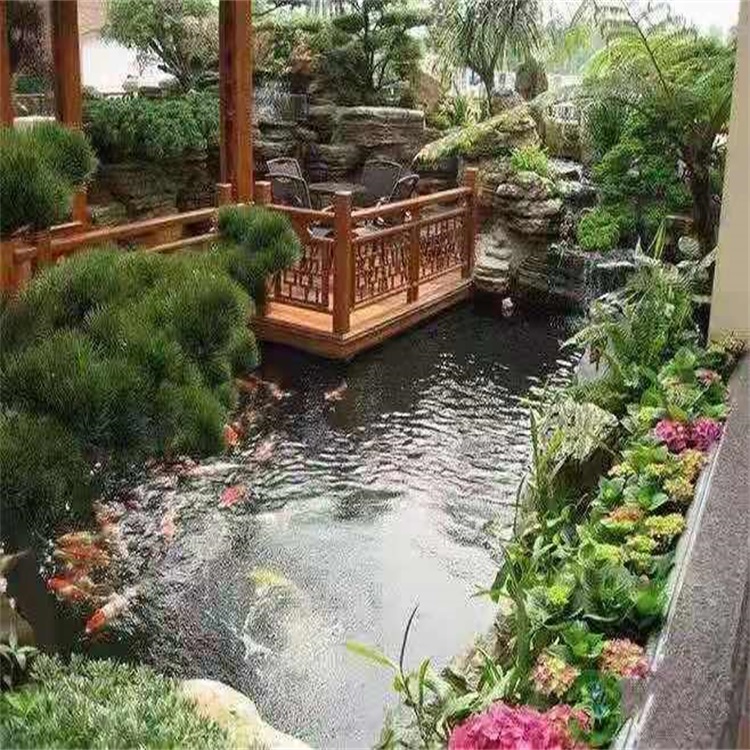 崇阳别墅庭院景观设计鱼池